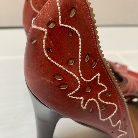 Carlos by  Carlos Santana High Heels Open Toe Red/Orange Dusk 8.5 - Picture 4 of 12